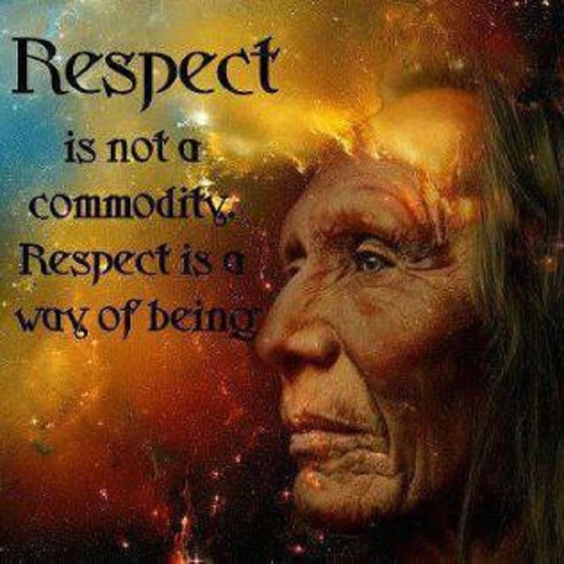 respect is not a commodity
 Cree Native Quotes